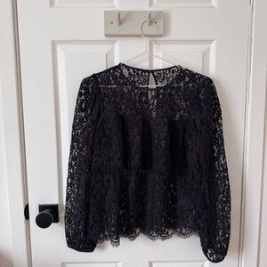 Aritzia Wilfred Black Lace Blouse